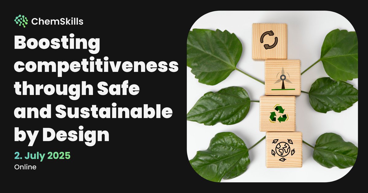 Boost your business with Safe &amp; Sustainable by Design 🌱

🗓️ 2 July | 15:00 CET
📍 Free online workshop
👥 Experts from IVL, Baril Coatings &amp; ChemSkills

Register now to lead the change: forms.office.com/e/BFTNyNkMfP
#ChemSkillsEU #ErasmusProjects #Sustainability
