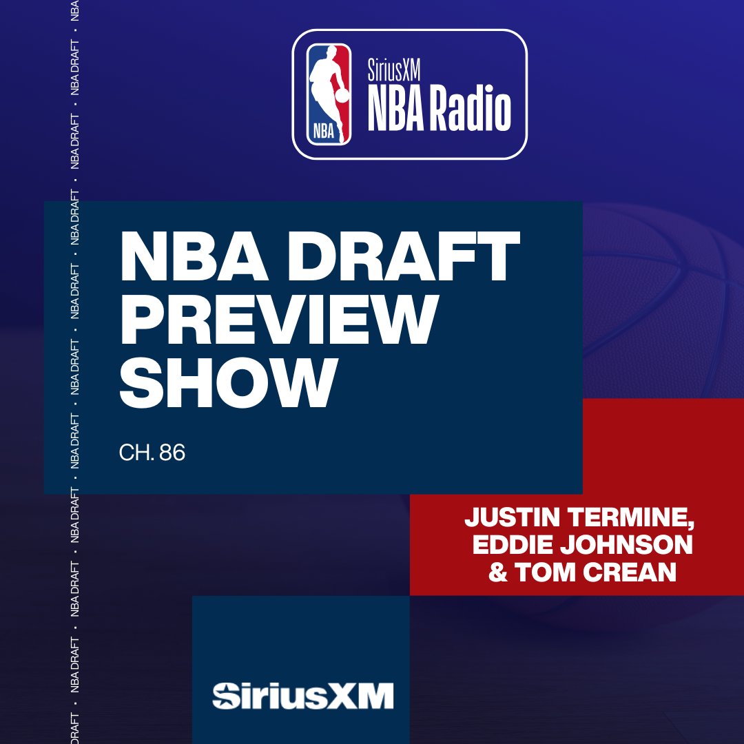 SiriusXM NBA Radio (@siriusxmnba) on Twitter photo Tune in to NBA Today
🚨 Special #NBADraft Edition w/ <a href="/TermineRadio/">Justin Termine</a>, <a href="/Jumpshot8/">Eddie A Johnson</a> & <a href="/TomCrean/">Tom Crean</a> on Ch. 86
…or watch the full show on the NBA App!
Guests:
🎙️ Seth Greenberg
🎙️ Jay Bilas
🎙️ Cooper Flagg (Duke)
🎙️ Liam McNeeley (UCONN)
📻 Listen Live: sxm.app.link/nbaradiolive Tune in to NBA Today
🚨 Special #NBADraft Edition w/ <a href="/TermineRadio/">Justin Termine</a>, <a href="/Jumpshot8/">Eddie A Johnson</a> & <a href="/TomCrean/">Tom Crean</a> on Ch. 86
…or watch the full show on the NBA App!
Guests:
🎙️ Seth Greenberg
🎙️ Jay Bilas
🎙️ Cooper Flagg (Duke)
🎙️ Liam McNeeley (UCONN)
📻 Listen Live: sxm.app.link/nbaradiolive