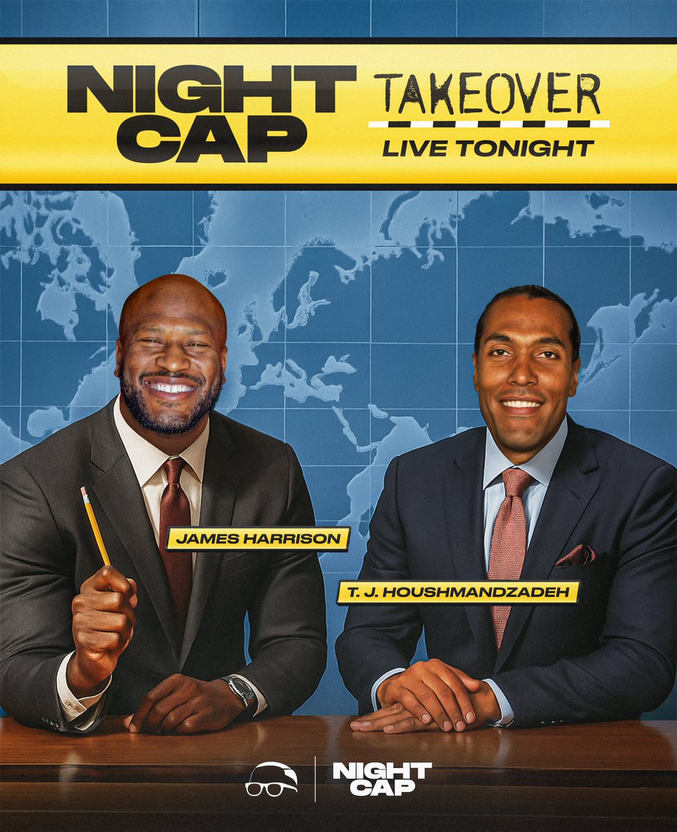 Nightcap (@nightcapshow_) on Twitter photo We got the big fella, Deebo, joining TJ tonight for the Nightcap Takeover 🙌🏾 live at 10p ET/7p PT you can already expect a helluva time with these two ✌🏽
<a href="/housh84/">T.J. Houshmandzadeh</a> <a href="/jharrison9292/">James Harrison</a> <a href="/ShannonSharpe/">shannon sharpe</a> <a href="/ochocinco/">Chad Johnson</a> <a href="/ShayShayMedia_/">Shay Shay Media</a> We got the big fella, Deebo, joining TJ tonight for the Nightcap Takeover 🙌🏾 live at 10p ET/7p PT you can already expect a helluva time with these two ✌🏽
<a href="/housh84/">T.J. Houshmandzadeh</a> <a href="/jharrison9292/">James Harrison</a> <a href="/ShannonSharpe/">shannon sharpe</a> <a href="/ochocinco/">Chad Johnson</a> <a href="/ShayShayMedia_/">Shay Shay Media</a>