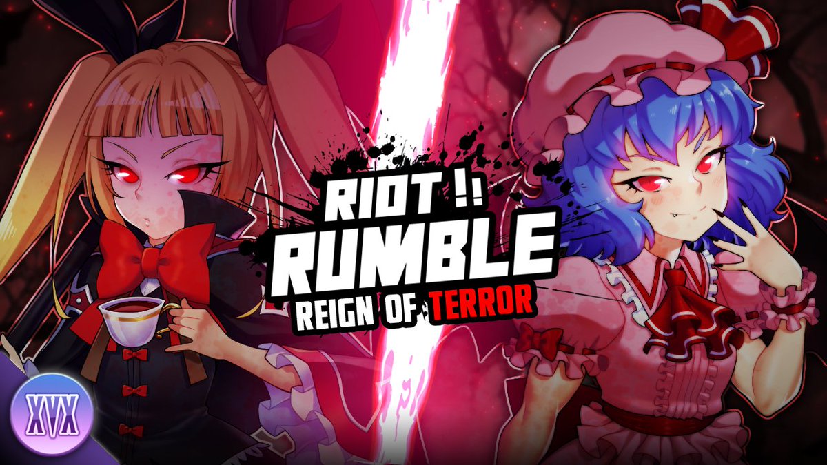 OrganizationXVX's tweet photo. Here it is! the Riot Rumble is now available to the public!
feat. @TigerSextonVA as Rachel Alucard and @MiaPaigeVA as Remilia Scarlet

Available now on @hyunsdojo!  

Is time to get ELEGANT! 🍷 on this one
https://t.co/QJ22P0TNpw https://t.co/vlQGuEmrXl