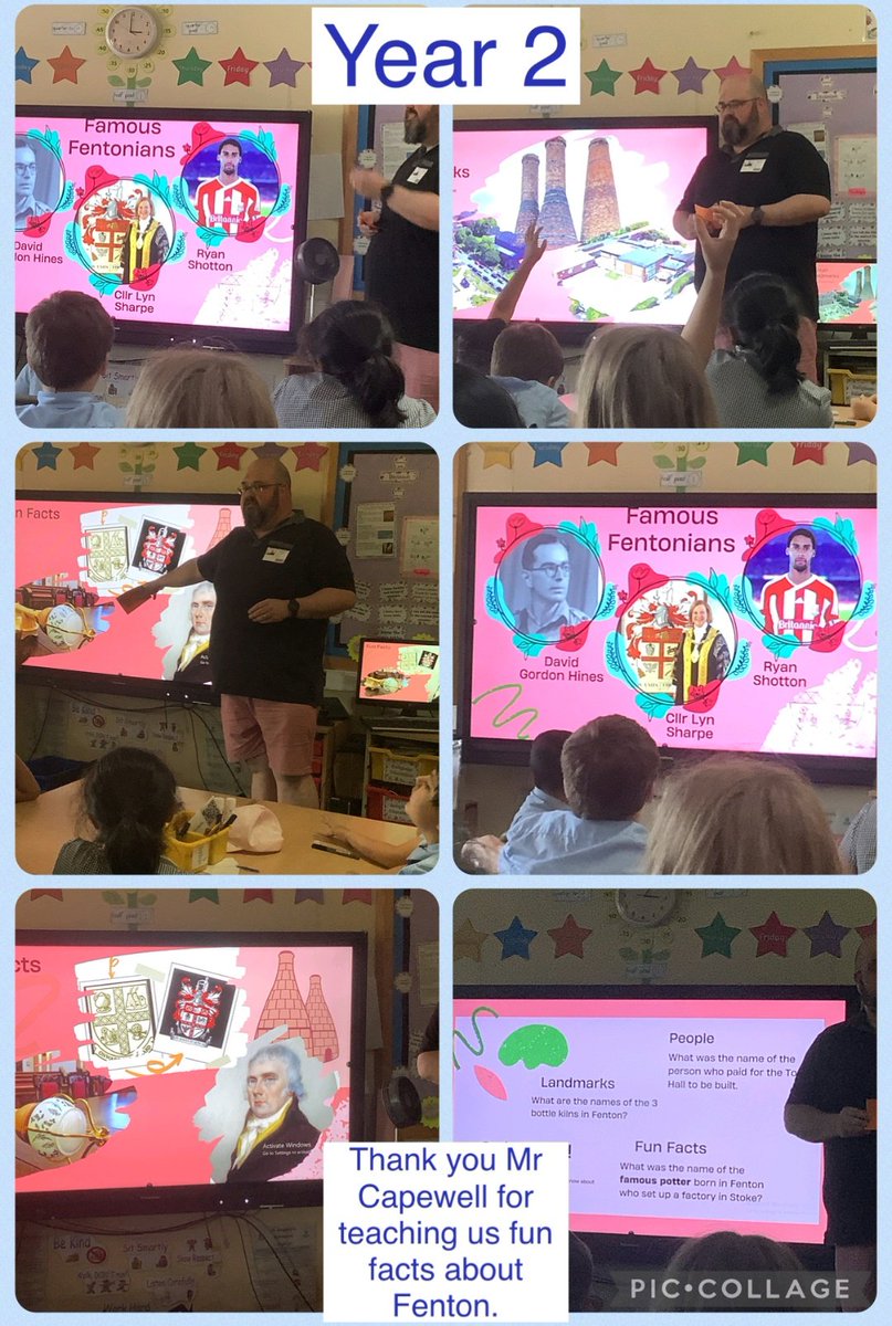 As part of our Centenary Week, Mr Capewell came to Year 2 to teach the children about our neighbouring town of Fenton.