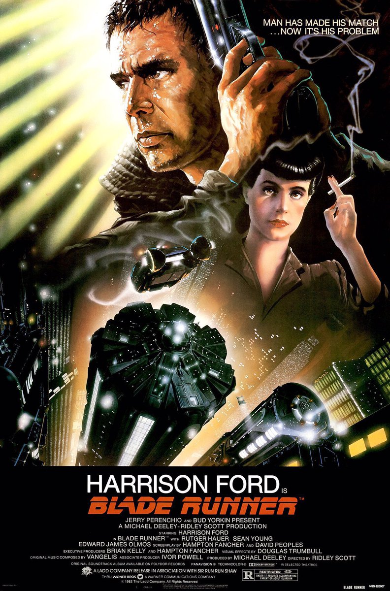 FilmNewsNos's tweet photo. 🎬MOVIE HISTORY: 43 years ago today, June 25, 1982, the movie ‘Blade Runner’ opened in theaters!
#HarrisonFord #RutgerHauer #SeanYoung #EdwardJamesOlmos #MEmmetWalsh #DarylHannah #WilliamSanderson #BrionJames #JoeTurkel #JoannaCassidy #JamesHong #MorganPaull #HyPyke #RidleyScott https://t.co/8GIaK7rkh3