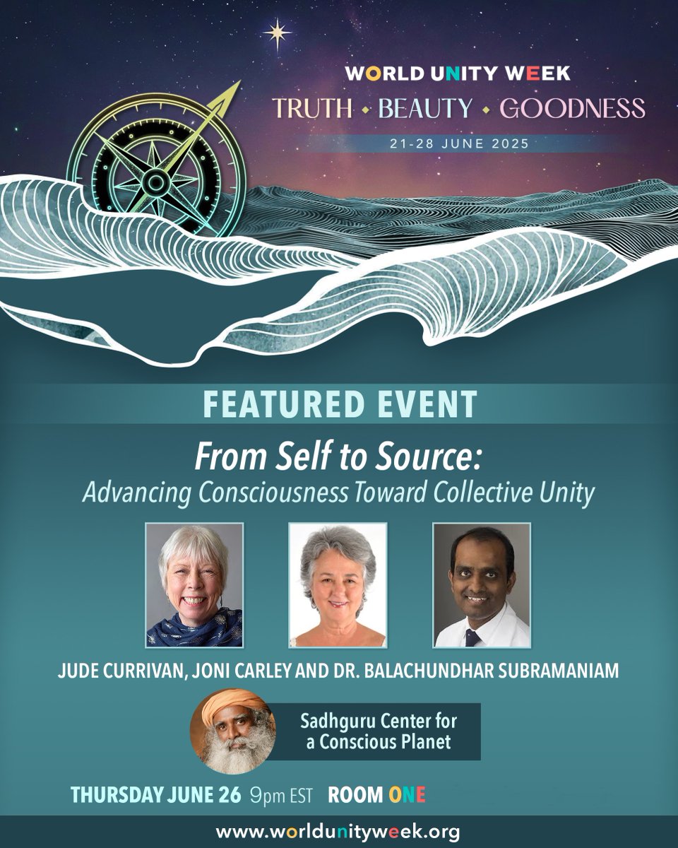 I'm joining Dr. <a href="/JoniCarley/">Dr. Joni Carley</a> &amp; Dr. Jude Currivan for a <a href="/unityearth1/">UNITY EARTH</a> <a href="/worldunityweek/">World UNITY Week</a> talk on how science, consciousness &amp; lived experience can drive systemic change.

Tune in tomorrow June 26 at 9 PM EST to explore cosmology, neuroscience, and unity.

Watch live June 26: