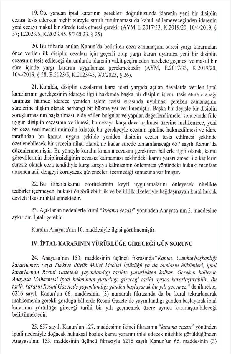 TbbYasa's tweet photo. ❗️AYM'DEN DMK İLE İLGİLİ ÖNEMLİ İPTAL KARARI❗️

Bugün RG'de yayımlanan AYM kararı ile, 657 sayılı Devlet Memurları Kanunu md. 127/2'nin "kınama cezası" yönünden Anayasaya aykırı olduğuna ve iptaline karar verildi.

📌 Yürürlük Tarihi: 26.03.2026

🖌️ Karar: https://t.co/9o9Zyai0n6 https://t.co/89UQHbAXAK