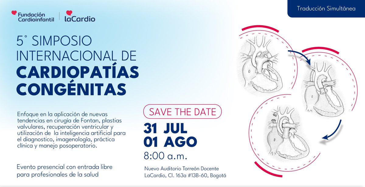 Sociedad Colombiana de Cardiología (@sccccardio) on Twitter photo 5º Simposio Internacional de Cardiopatías Congénitas, organizado por La Cardio con el aval de la Sociedad Colombiana de Cardiología y Cirugía Cardiovascular.🔗 Inscripciones abiertas:
kapulusforms.com/lacardio2025/5… 5º Simposio Internacional de Cardiopatías Congénitas, organizado por La Cardio con el aval de la Sociedad Colombiana de Cardiología y Cirugía Cardiovascular.🔗 Inscripciones abiertas:
kapulusforms.com/lacardio2025/5…
