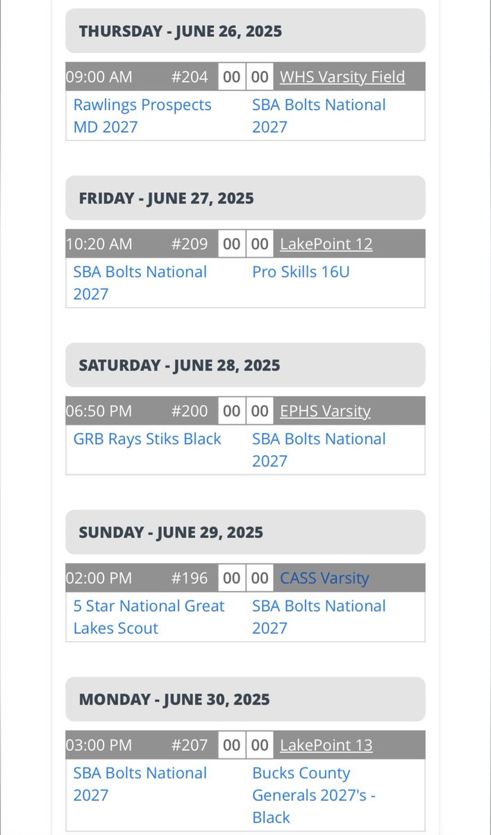 Brady Williamson (@bwilliamson_15) on Twitter photo I will be playing in the 16u PBR National Championships for the SBA Bolts National 2027. I will be wearing #15
<a href="/gabe_alfaro23/">Gabe Alfaro</a> <a href="/JRudd_Scout/">Josh Rudd</a> <a href="/FlatgroundApp/">FLATGROUND Pitching</a> <a href="/SBATheShow/">Showcase Baseball Academy</a> <a href="/CuttyCavsBBall/">Cuthbertson Baseball</a> <a href="/jakerobbins49/">JAKE ROBBINS ๐บ๐ธ</a> I will be playing in the 16u PBR National Championships for the SBA Bolts National 2027. I will be wearing #15
<a href="/gabe_alfaro23/">Gabe Alfaro</a> <a href="/JRudd_Scout/">Josh Rudd</a> <a href="/FlatgroundApp/">FLATGROUND Pitching</a> <a href="/SBATheShow/">Showcase Baseball Academy</a> <a href="/CuttyCavsBBall/">Cuthbertson Baseball</a> <a href="/jakerobbins49/">JAKE ROBBINS ๐บ๐ธ</a>