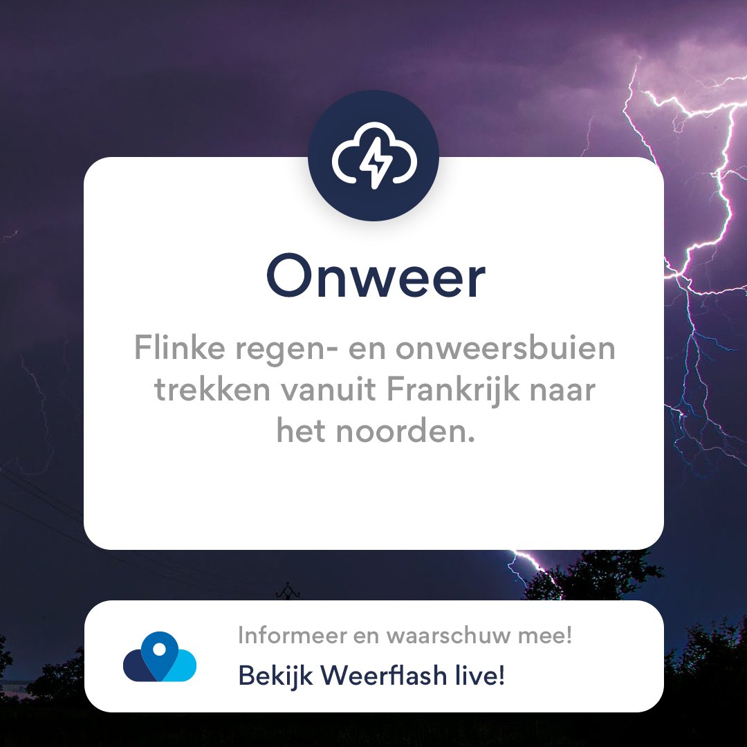 Goedenavond! Extra drukte in onze weerapp. We zien de meldingen van weerlicht stijgen aan de Frans-Belgische grens. Live wordt het aantal meldingen door onze gebruikers de hoogte ingeduwd. We vinden dat proces altijd fascinerend om te zien. #live #meteo #weer #onweer