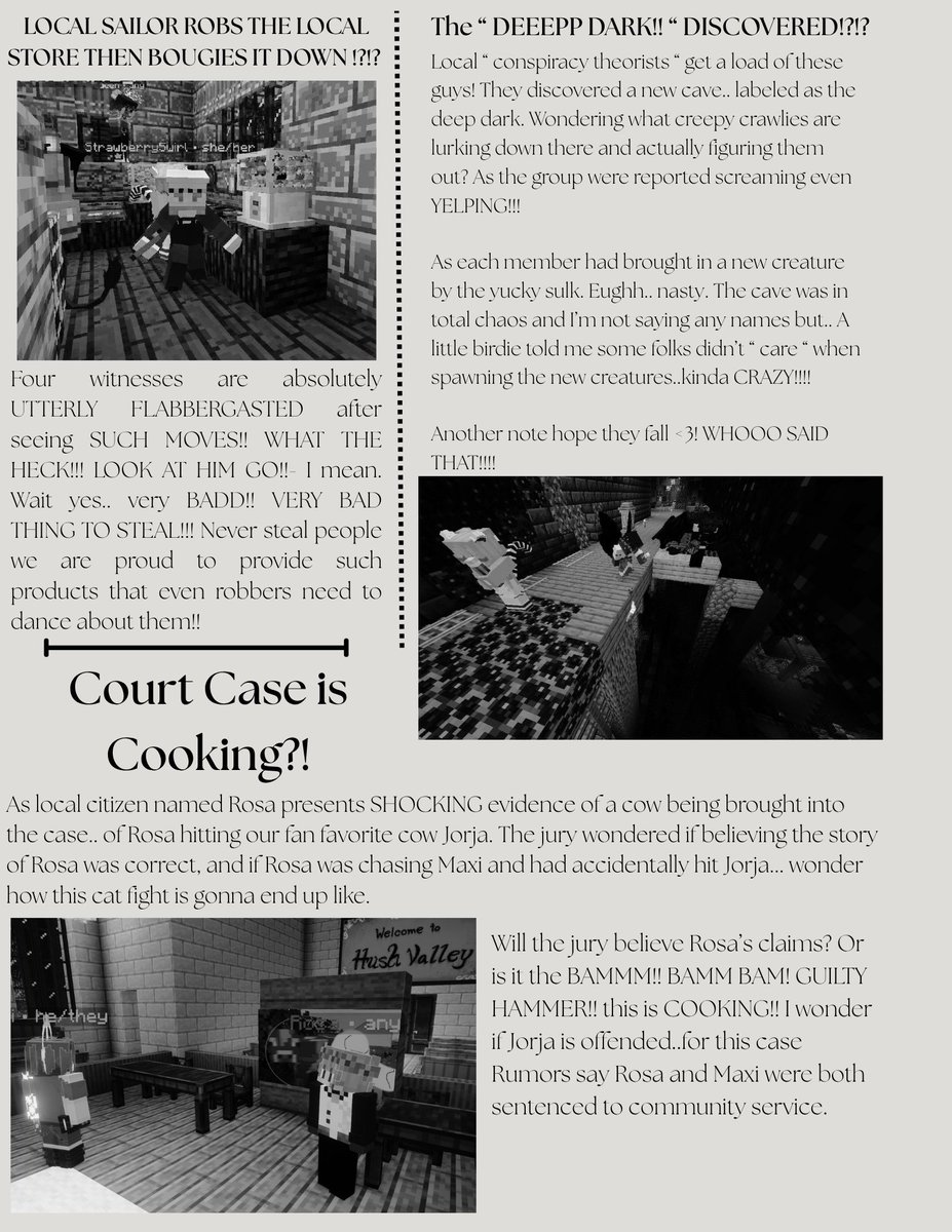 ChorionSMP's tweet image. Hush Valley News Issue #1 is out!!! You can see what our crazy residents are up to!!!