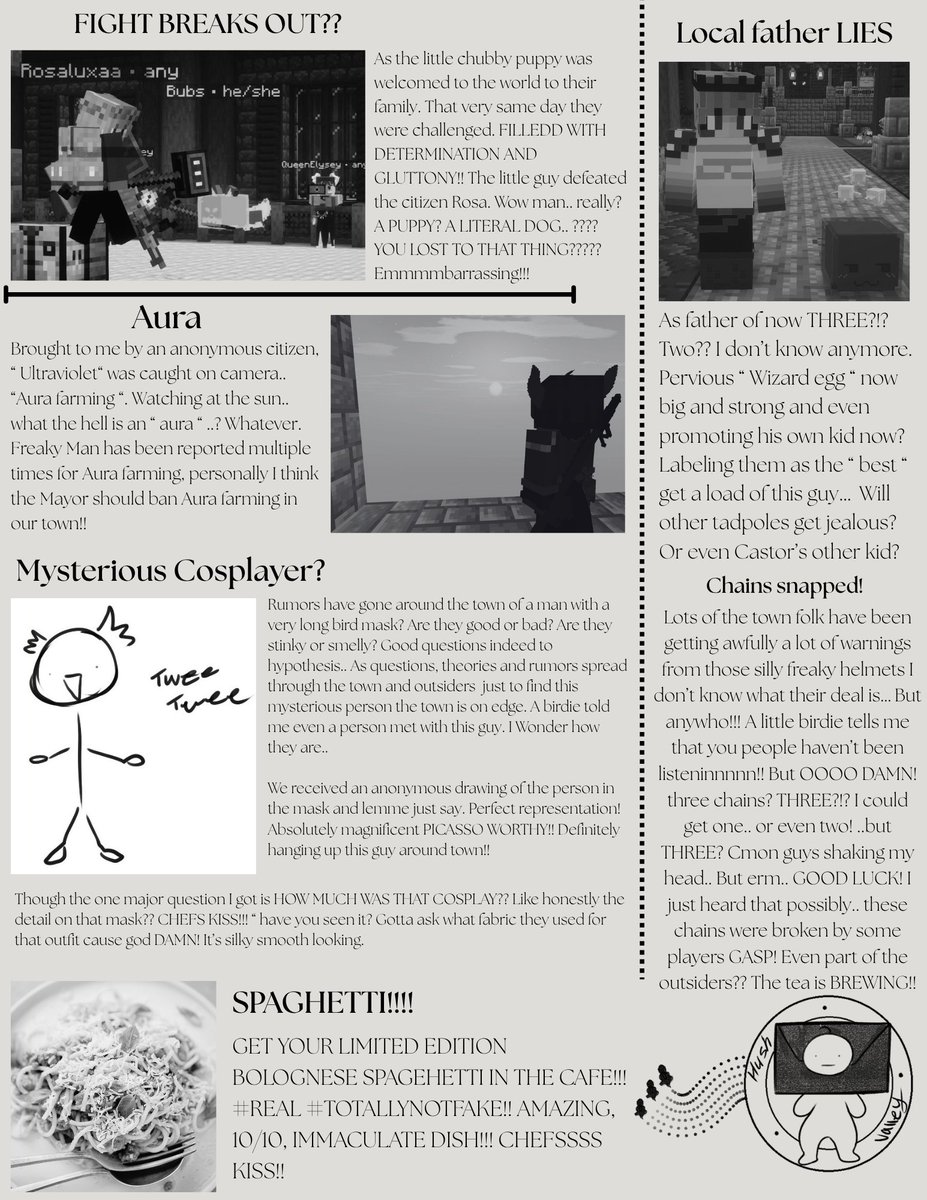 ChorionSMP's tweet image. Hush Valley News Issue #1 is out!!! You can see what our crazy residents are up to!!!