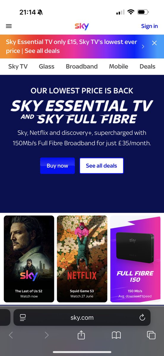 DMeikle83's tweet photo. @skytv Care to tell me why you’be been charging my pensioner parents £92 for basic Sky TV and slower broadband? When they can get better for ALOT less as per your offer below? Taking advantage of a gen that don’t think to compare/renew… criminal. https://t.co/h8mJyX41MB