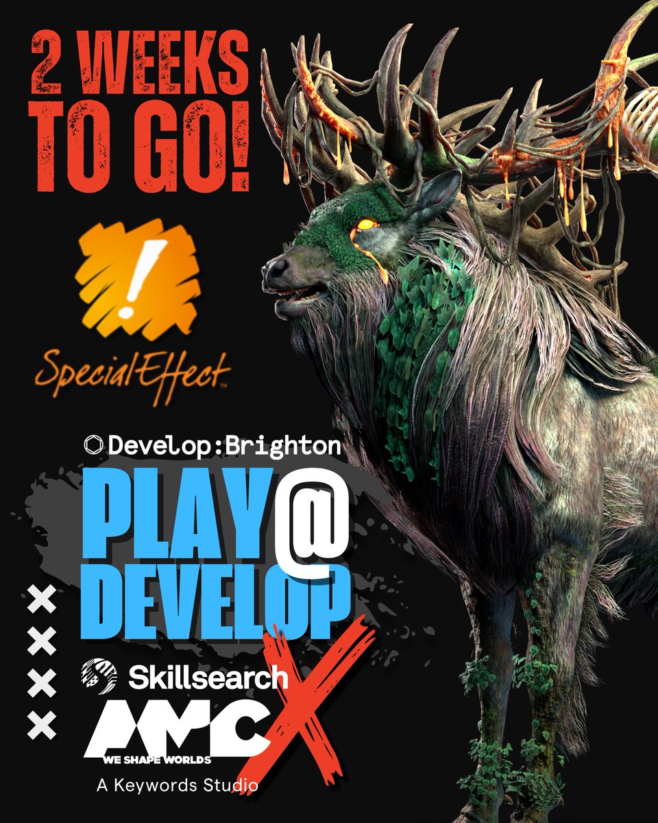 🎮 Just 𝟮 𝘄𝗲𝗲𝗸𝘀 𝘁𝗼 𝗴𝗼 until Play@Develop - our exciting event in partnership with AMC Studio.

Come &amp; join us to raise money for <a href="/SpecialEffect/">SpecialEffect</a>🧡

Grab your tickets here: eventbrite.co.uk/e/playdevelop-…
