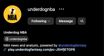 Underdog NBA tweet media