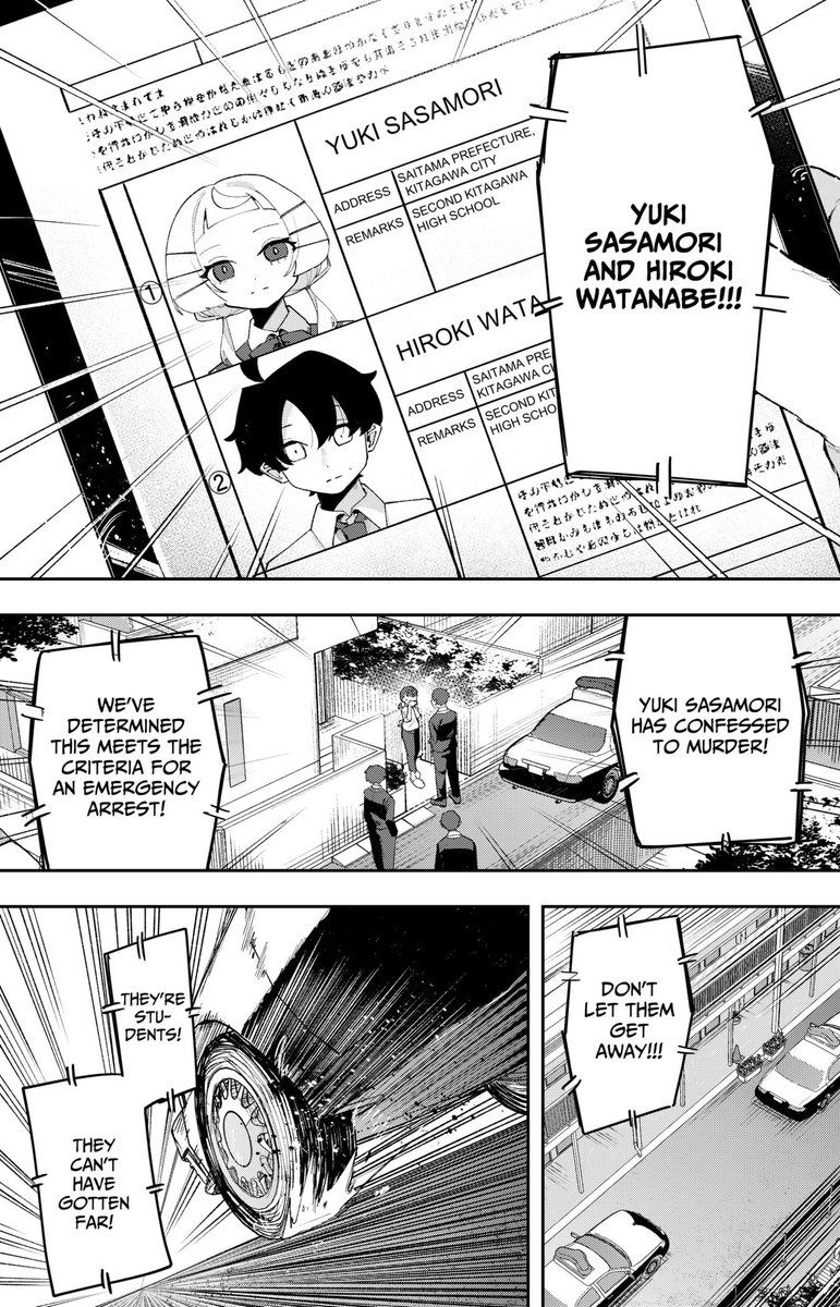 PhistolT's tweet photo. It's never this serious bro! I'm crying, they got the whole police force of Japan on 2 kids 😭, it's only just a couple of kids with an unknown & potentially dangerous magical device. It's no harm 🤷♂️
#GodOfTime
#JikanNoKamisama https://t.co/38pmmG4hMV
