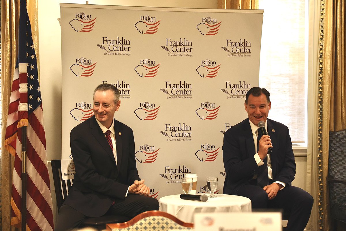 ProbSolveCaucus's tweet image. Today, PSC Co-Chairs @RepBrianFitz and @RepTomSuozzi joined the @RiponSociety and Franklin Center for a candid conversation on the challenges facing Congress and why bipartisan problem-solving is more important than ever.
From our broken immigration system to our growing…