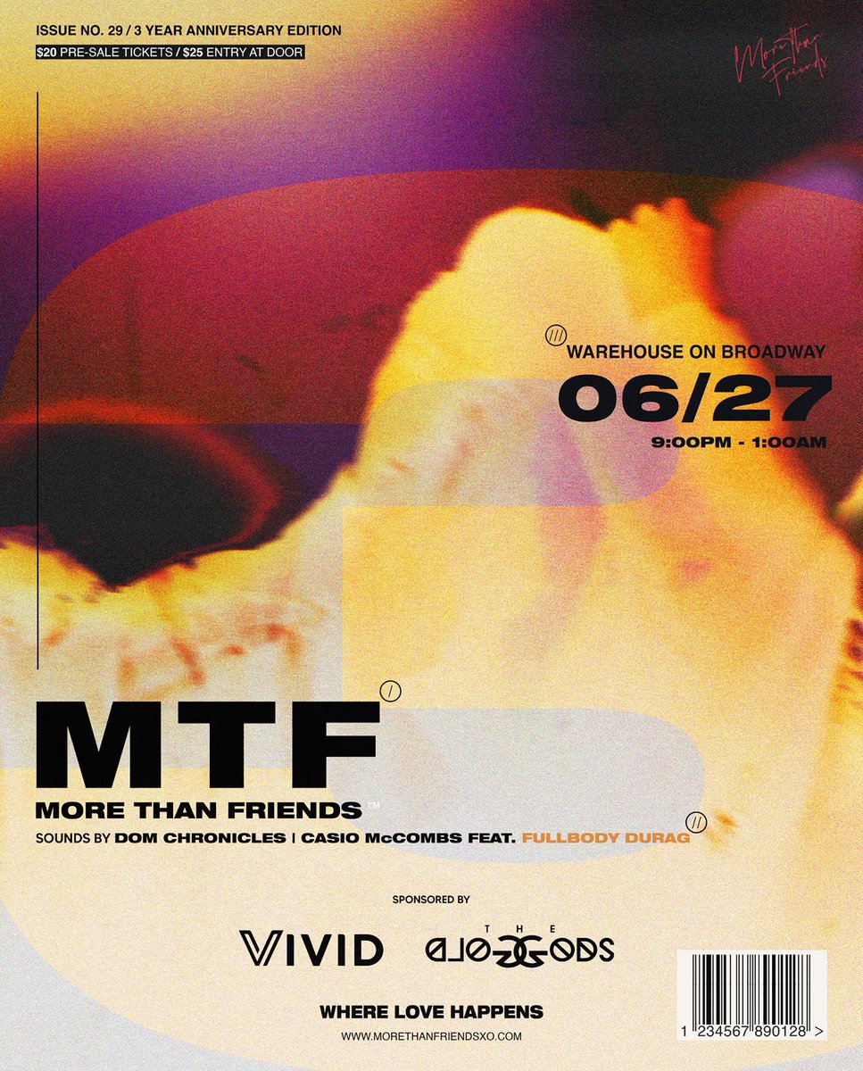 domchronicles's tweet photo. More Than Friends ❤️‍🔥💿
3 YEAR ANNIVERSARY
featuring FULLBODYDURAG
Casio McCombs + myself

This Friday at Warehouse On Broadway
Kansas City… be here! https://t.co/ZOIFPlyxeQ