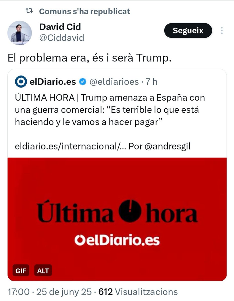 El problema era, som i serem La Falange Española y dels Comuns. #NOESPOT