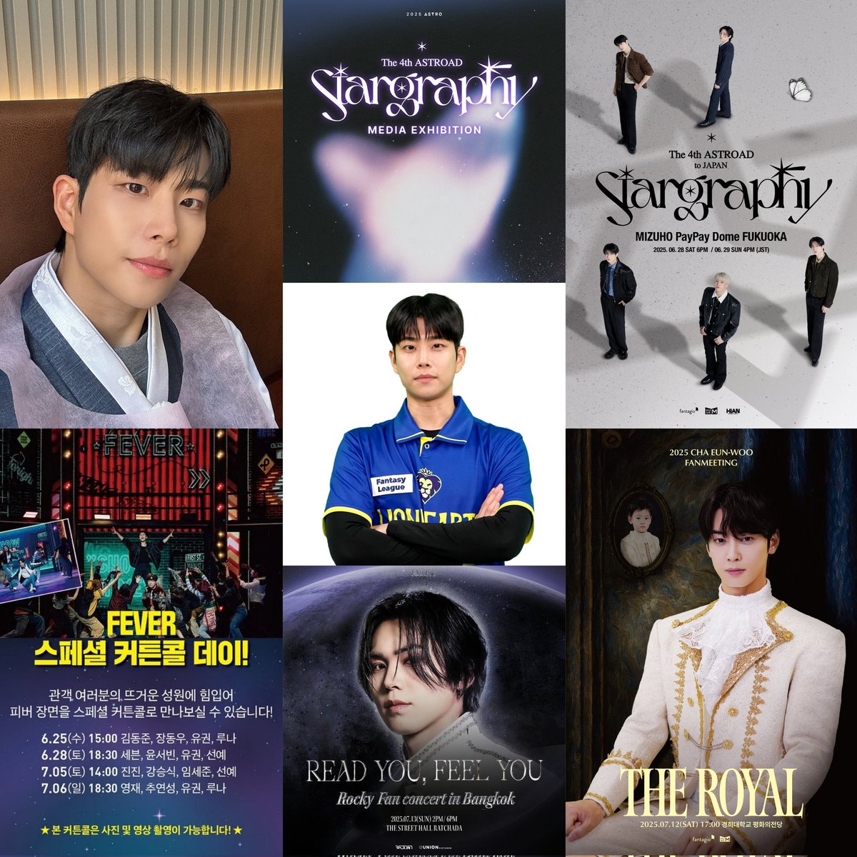 she_is_waby's tweet photo. 6/26 #MJ: 갓선비. Studiokkun YT, 7PM
06/27 - 07/07 Astro: Stargraphy Media Exhibition 
06/28, 29 #ASTRO: Stargraphy Japan
06/29 MJ: 뭉쳐야 찬다4. JTBC, 7:10PM
7/5 #JinJin: Special Curtain Call Day
07/12 #ChaEunWoo: The Royal Fanmeeting
07/13 #Rocky: Read U, feel U. FanCon Bangkok https://t.co/wyKj7Ynz8G