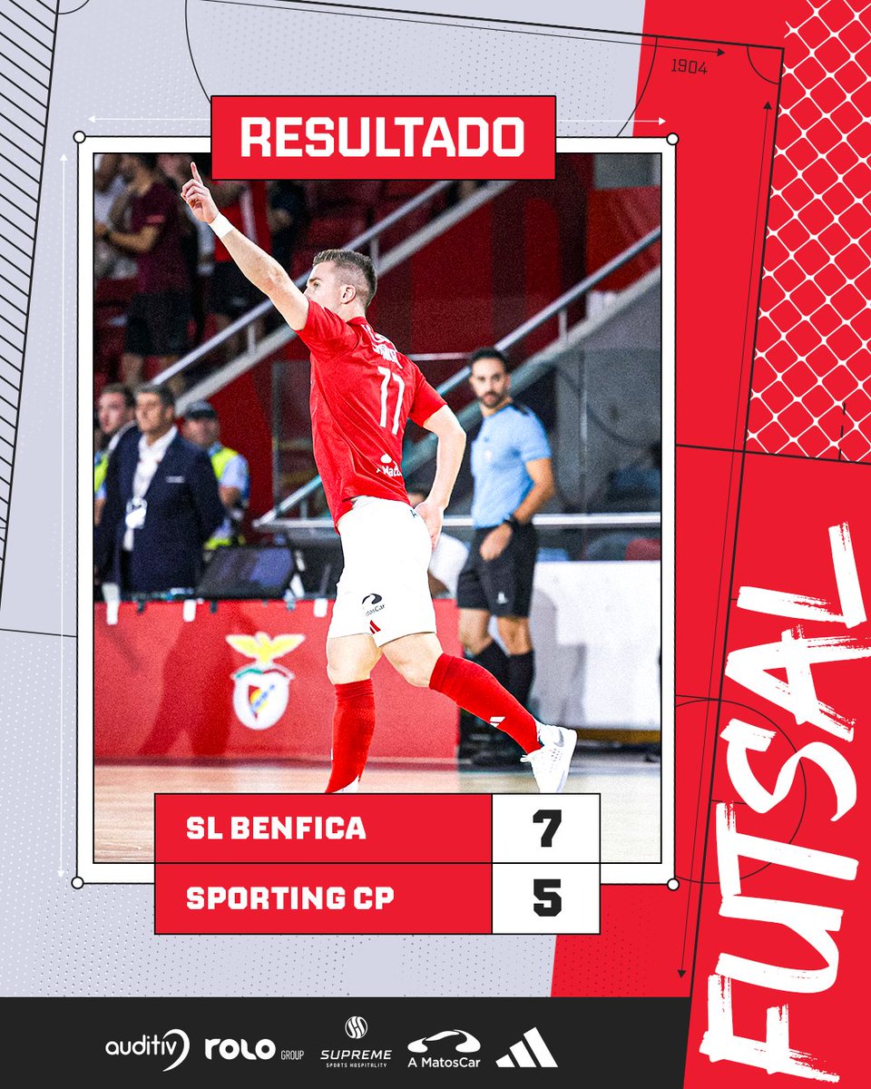 modalidadesslb's tweet photo. @adidas π¦
Termina o Jogo 4 da final do play-off da Liga Placard e a vitΓ³ria a Γ© πππππ!!! π
β½οΈ Higor (3), Chishkala (3) e Arthur.
#FutsalBenfica β’ #Auditiv #RoloGroup #SSH #AMatosCar @adidas https://t.co/VW3tBt1Urp
