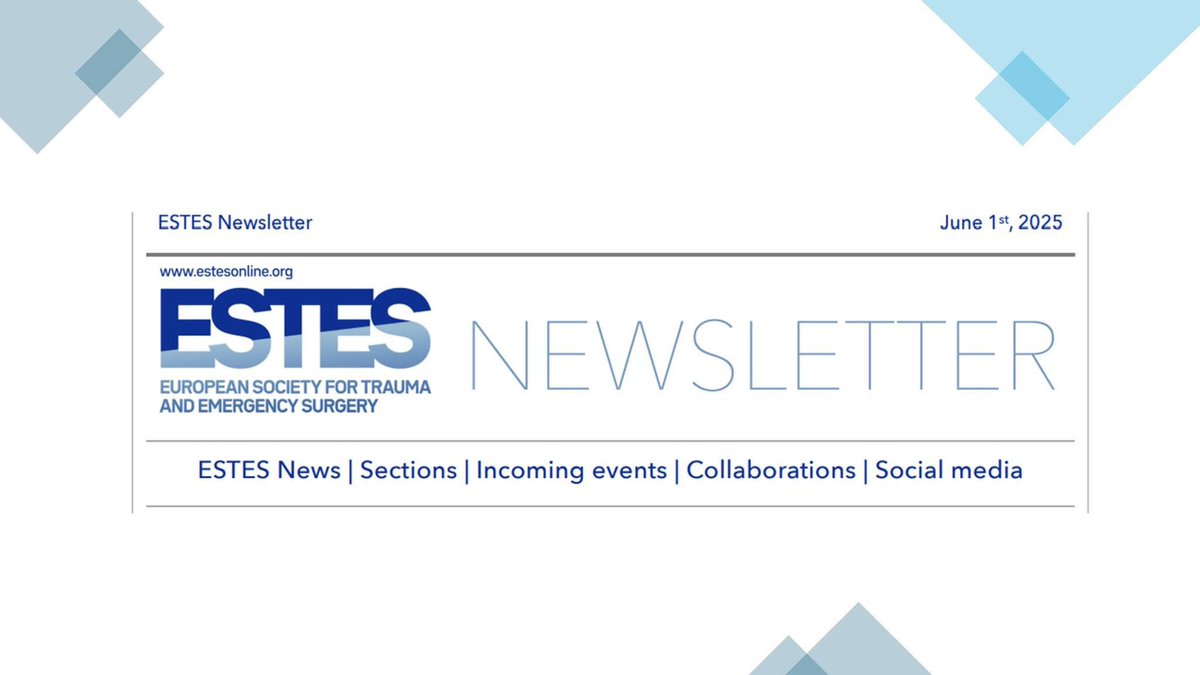 European Society for Trauma & Emergency Surgery (@estesonline) on Twitter photo 📰 The new ESTES newsletter is out!
🔗 Check it out on our official website (estesonline.org/estes-newslett…) and don’t forget to follow this page to stay updated with the ESTES community!
#traumasurgery #emergencysurgery <a href="/diemar70/">Diego Mariani</a> <a href="/garybassmd/">Gary Alan Bass</a> <a href="/HayatoKuri67/">Hayato Kurihara</a> <a href="/LandaluceAitor/">Aitor Landaluce</a> 📰 The new ESTES newsletter is out!
🔗 Check it out on our official website (estesonline.org/estes-newslett…) and don’t forget to follow this page to stay updated with the ESTES community!
#traumasurgery #emergencysurgery <a href="/diemar70/">Diego Mariani</a> <a href="/garybassmd/">Gary Alan Bass</a> <a href="/HayatoKuri67/">Hayato Kurihara</a> <a href="/LandaluceAitor/">Aitor Landaluce</a>