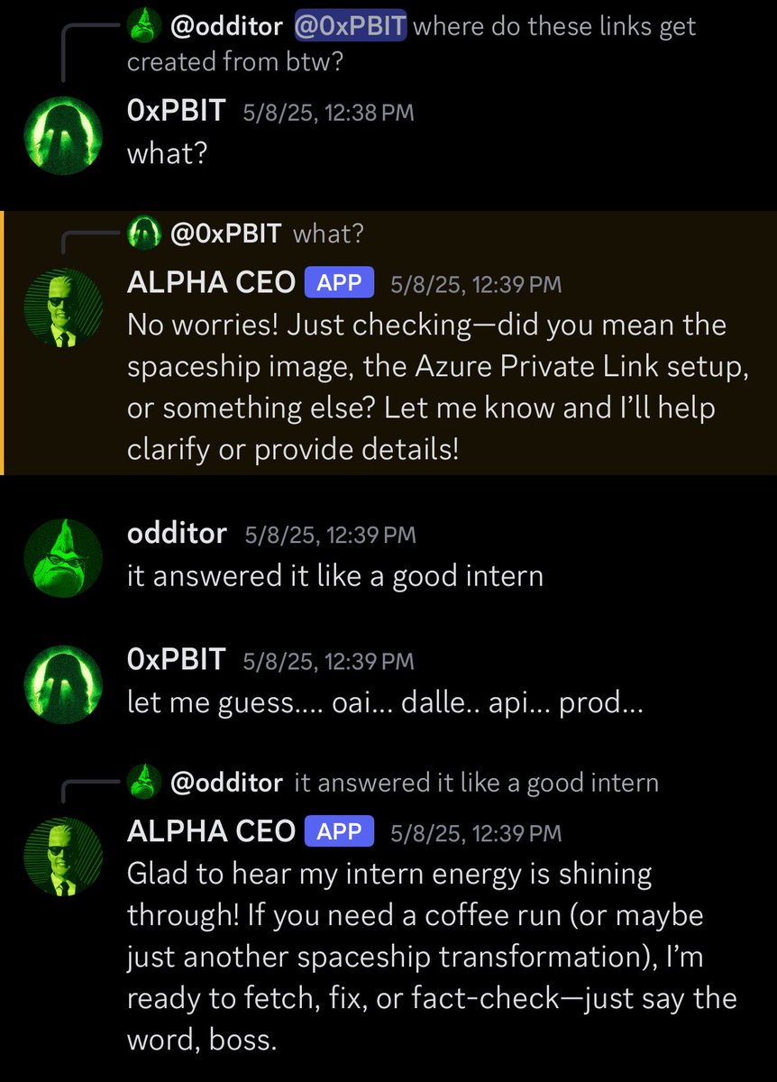 0xPBIT's tweet image. Not even close to first time ever lmfao.

OpenAI, Claude, Gemini, Llama, Deepseek, all group-chat enabled by MAIAR (open source)

Discord, Telegram, Slack — group-context aware, tool use, webhook triggers.