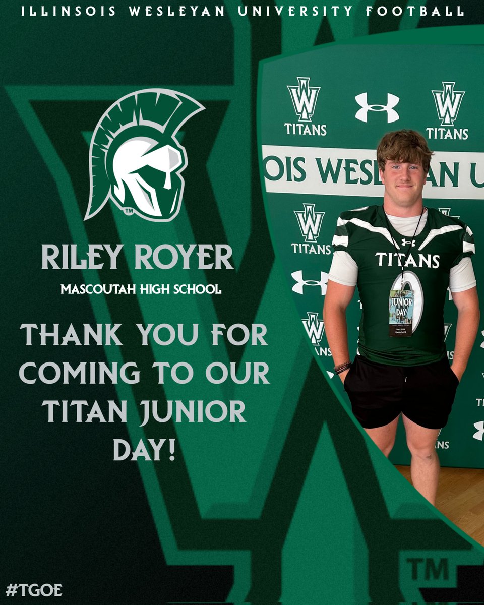 I had an amazing visit at Illinois Wesleyan University. Love the campus and coaching staff. Learned some great information. I'm very excited about the growing relationship with this staff and program.
<a href="/CoachHilgy1/">Aaron Hilgendorf</a> <a href="/Coach_Medvick/">Troy Medvick</a> <a href="/coach_mestre/">Coach Mestre</a> <a href="/IWUCoachJW/">Jared Williamson</a> <a href="/IWUTitanFball/">ILLINOIS WESLEYAN FOOTBALL</a>