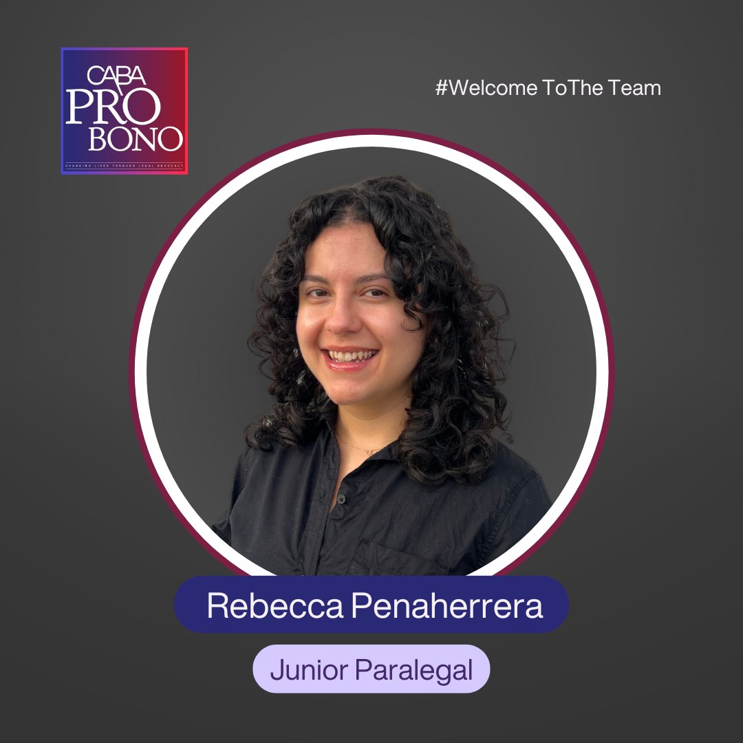 Team Update! Please join us in welcoming two new team members to CABA Pro Bono!⚖️

👩‍💻 Elizabeth Campa joins as our new Data and Compliance Officer
📝 Rebecca Penaherrera is our new Junior Paralegal

We’re excited for the talent and dedication they bring to our mission. Welcome!