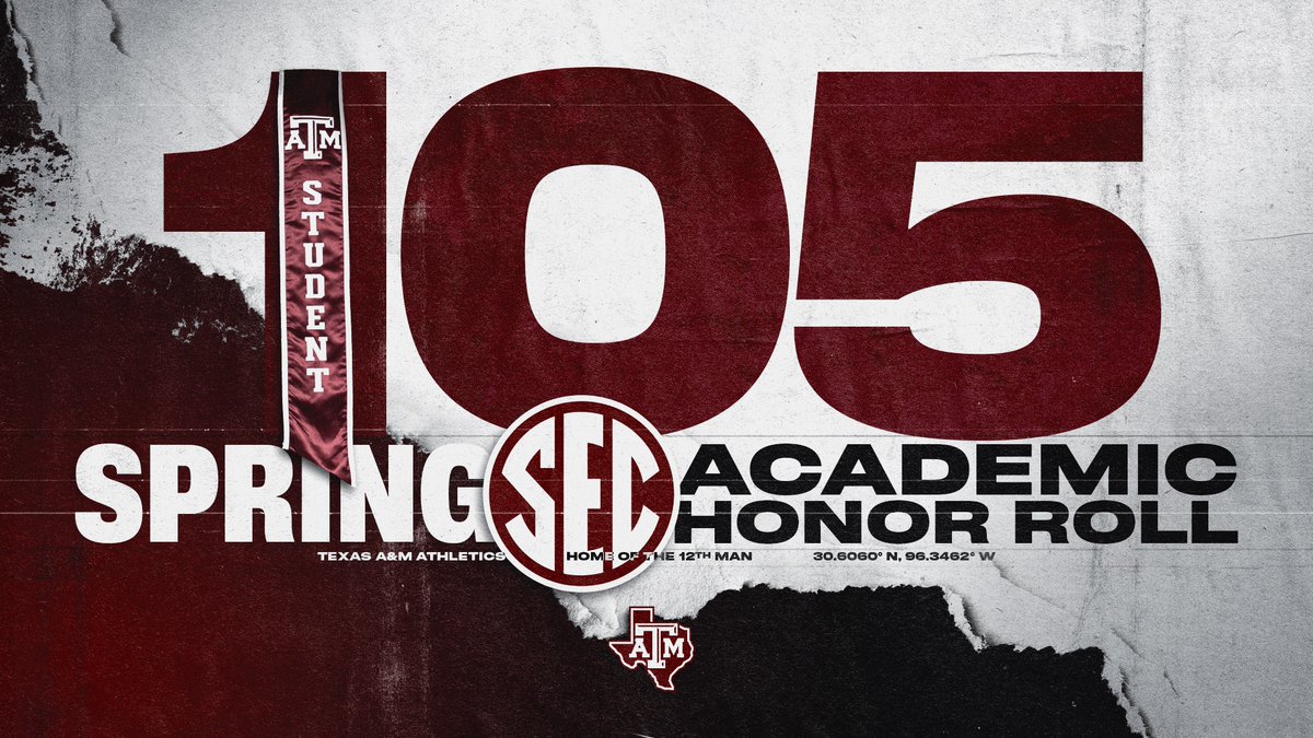 Texas A&M Athletics (@12thman) on Twitter photo In the triple digits! 📚
It just means more. 👍
▶️ aggi.es/4nkyewU
#GigEm | <a href="/SEC/">Southeastern Conference</a> In the triple digits! 📚
It just means more. 👍
▶️ aggi.es/4nkyewU
#GigEm | <a href="/SEC/">Southeastern Conference</a>