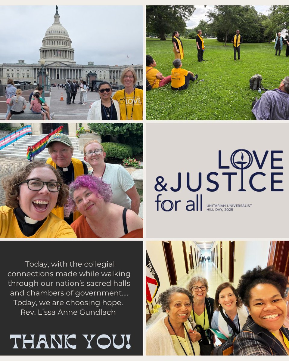 UUSJ's tweet photo. Thank you to our partners, @UUSC and @UUMFE
for this uplifting and powerful event, #UUHillDay on June 17th. UU's from all around the country were able to deliver material about our #UUValues to every Senator, as well as set up meeting for UUs to meet with their Lawmaker's Staff to ask them to @SidewithLove
and to honor the inherent worth and dignity of ALL Americans.
#UUTwitter