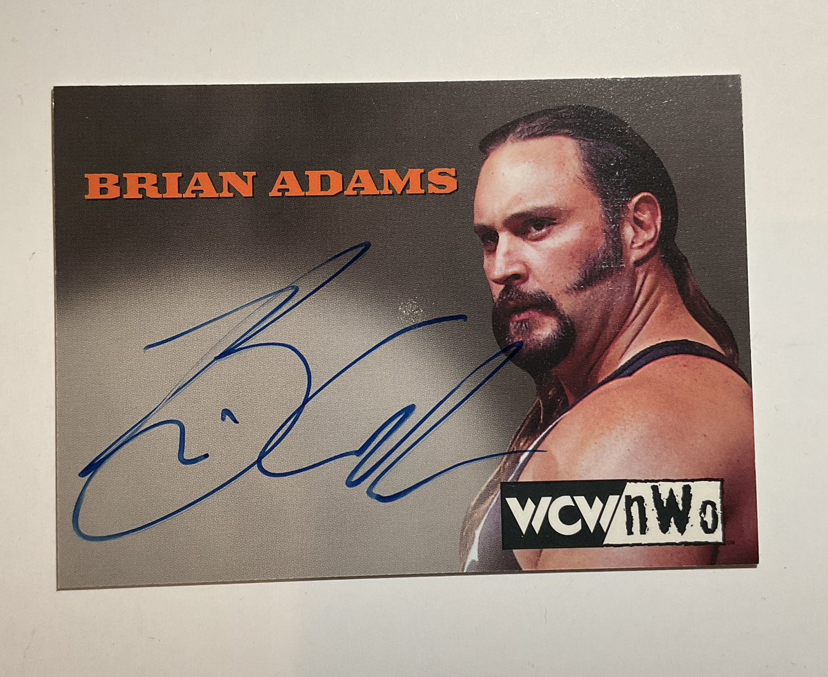 It’s #WrestlingCardWednesday and my pick this week is the WCW NWO TOPPS auto of Brian Adams.

Growing up as a kid watching Crush and WWF was magical and this is one of them cards I had to get.