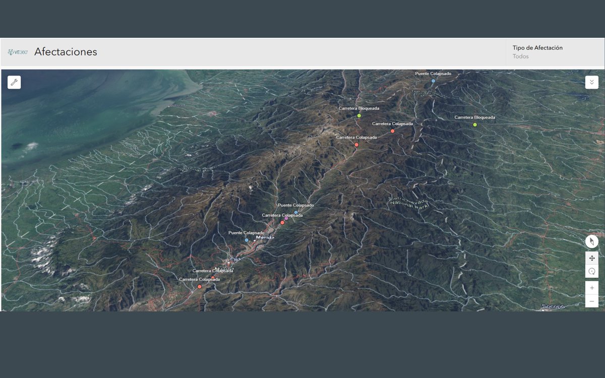 VE360_'s tweet image. En este mapa 3D pueden consultar algunos de los puntos afectados por las lluvias en los Andes venezolanos. Los datos están siendo recopilados y verificados a partir de reportes ciudadanos y publicaciones en redes sociales.
Más allá del clima, la mala planificación urbana y el…