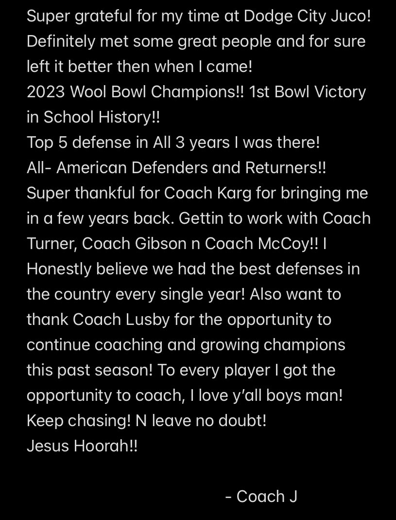 Steven Johnson Jr. (@smj2852) on Twitter photo Thank You Dodge City!! 🙏🏾💯 <a href="/GoConqsFB/">Dodge City Football</a>
<a href="/GibsonAnathan/">Anathan Gibson</a> <a href="/_CoachMcCoy_/">Rico McCoy</a> <a href="/UmbraDylan/">Dylan Umbra</a> <a href="/CoachLusby/">Coach Lusby</a> <a href="/CoachFeaz/">Thomas Feazell</a> <a href="/ShaneDowty/">Shane Dowty</a> Thank You Dodge City!! 🙏🏾💯 <a href="/GoConqsFB/">Dodge City Football</a>
<a href="/GibsonAnathan/">Anathan Gibson</a> <a href="/_CoachMcCoy_/">Rico McCoy</a> <a href="/UmbraDylan/">Dylan Umbra</a> <a href="/CoachLusby/">Coach Lusby</a> <a href="/CoachFeaz/">Thomas Feazell</a> <a href="/ShaneDowty/">Shane Dowty</a>