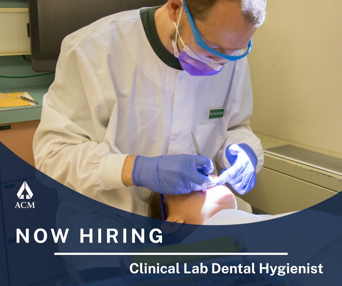 APPLY NOW: Clinical Lab Dental Hygienist 

🦷Current dental hygiene license to practice in the State of Maryland
🦷Must be CPR certified
🦷Recognition to administer Local Anesthesia (or obtained immediately upon hire)

⏰ Part-time
💵$35 per hour

allegany.edu/jobs