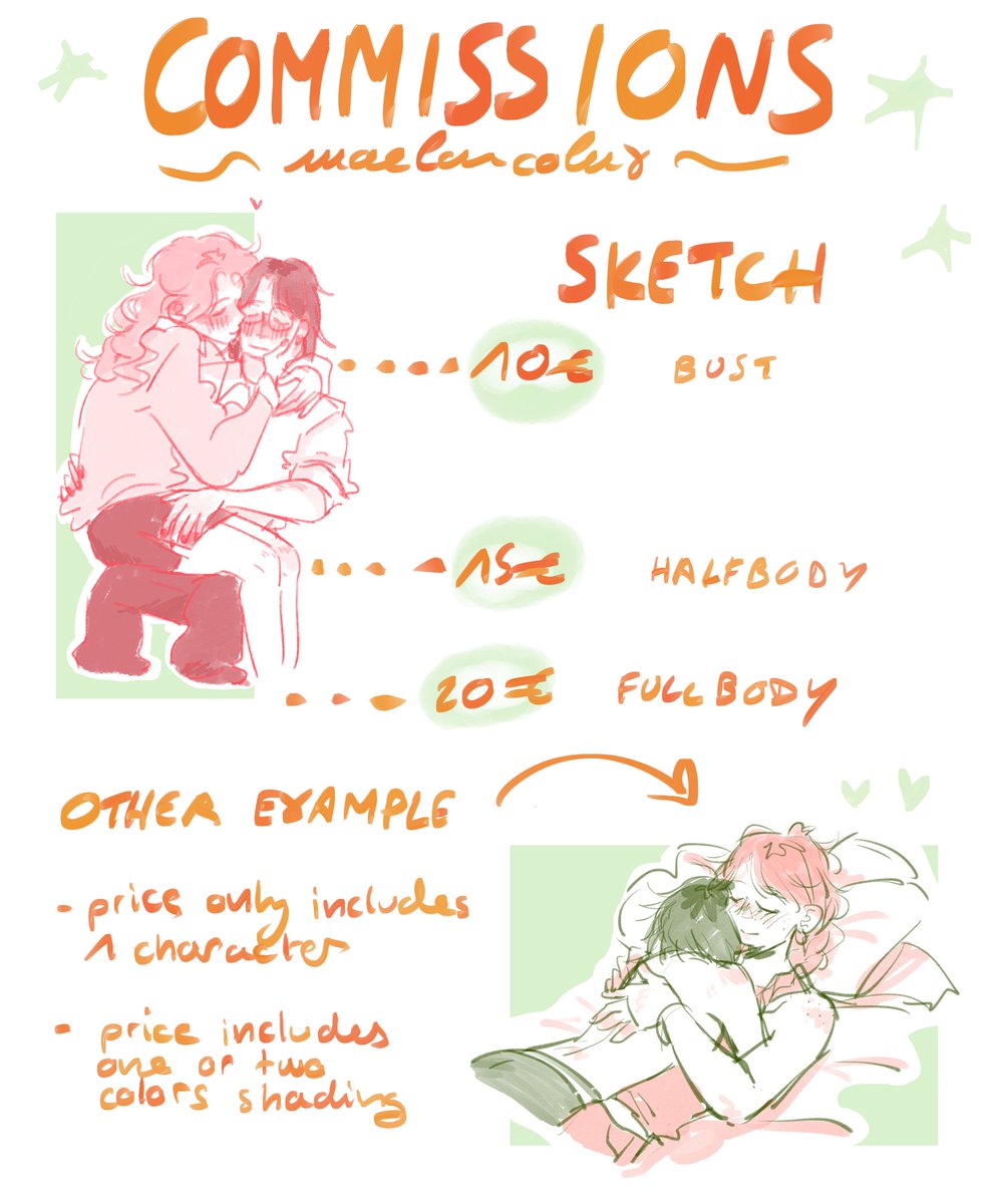 maelancolux's tweet image. ── officially opening my c0mmissions!! ⋆｡𖦹°⭒˚｡⋆
✦ feel free to send me a direct message if you have any questions or queries! :]
✦ paypal only!
✦ 2 slots for now, first-come first-served!