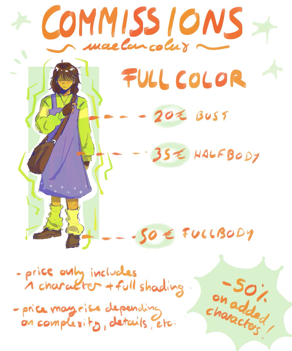 maelancolux's tweet image. ── officially opening my c0mmissions!! ⋆｡𖦹°⭒˚｡⋆
✦ feel free to send me a direct message if you have any questions or queries! :]
✦ paypal only!
✦ 2 slots for now, first-come first-served!