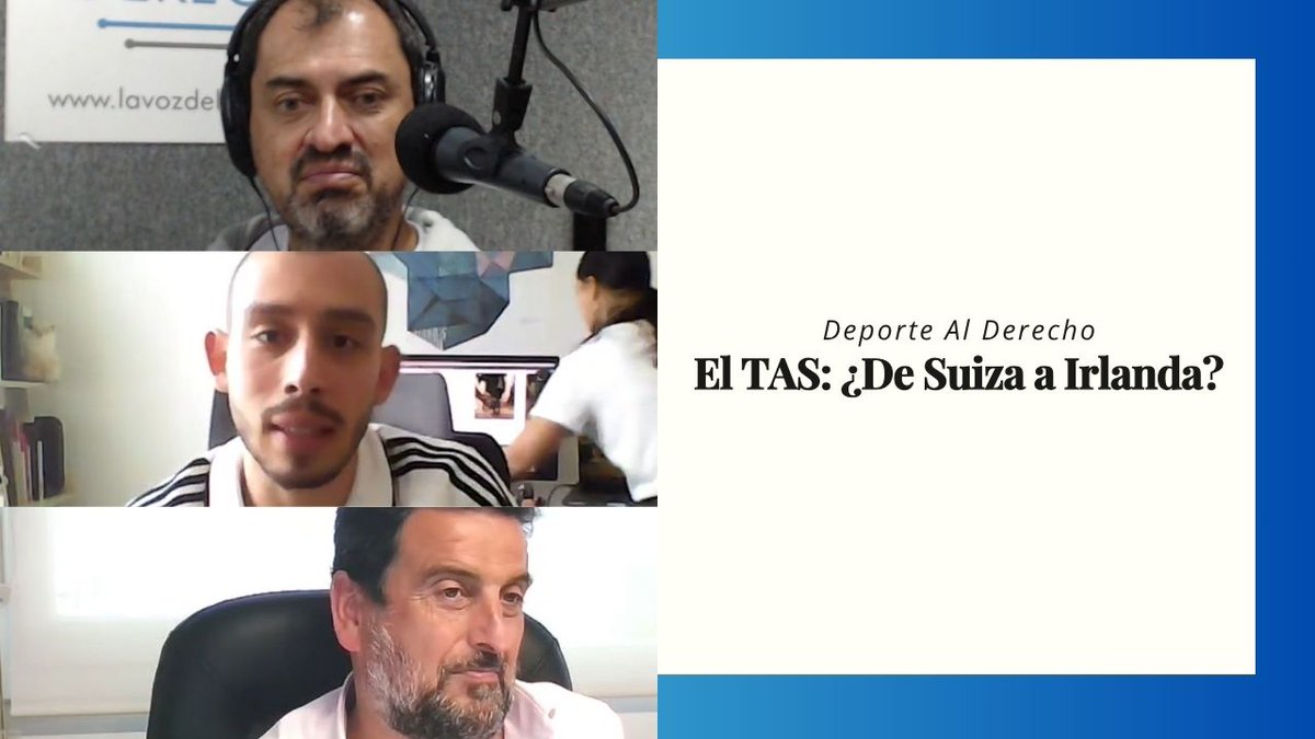 La Voz del Derecho (@lavozdelderecho) on Twitter photo #Podcast DEPORTE AL DERECHO. Hoy discutimos sobre los tribunales arbitrales en el deporte, centrándose en el Tribunal Arbitral del Deporte (TAS) y sus implicaciones legales en la Unión Europea. Con <a href="/andrescharrias/">Andrés Charria</a> <a href="/BufeteAM/">Bufete Alonso Martínez</a> y <a href="/Sancadavid93/">Santiago Cadavid A.</a>
➡️ youtu.be/_1iUsNosGGo #Podcast DEPORTE AL DERECHO. Hoy discutimos sobre los tribunales arbitrales en el deporte, centrándose en el Tribunal Arbitral del Deporte (TAS) y sus implicaciones legales en la Unión Europea. Con <a href="/andrescharrias/">Andrés Charria</a> <a href="/BufeteAM/">Bufete Alonso Martínez</a> y <a href="/Sancadavid93/">Santiago Cadavid A.</a>
➡️ youtu.be/_1iUsNosGGo