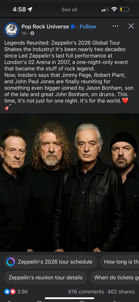 AppleFan_55's tweet photo. @rickygervais is drumming for Zeppelin’s one night only event?? https://t.co/Zceo1rjJGI