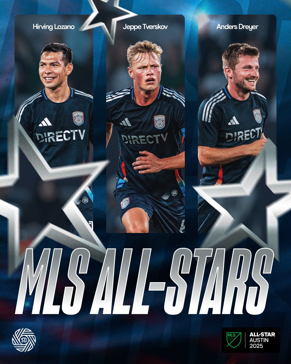 They say good things come in threes... 

...Chucky, Jeppe &amp; Anders named to the 2025 MLS All-Star Game Roster.