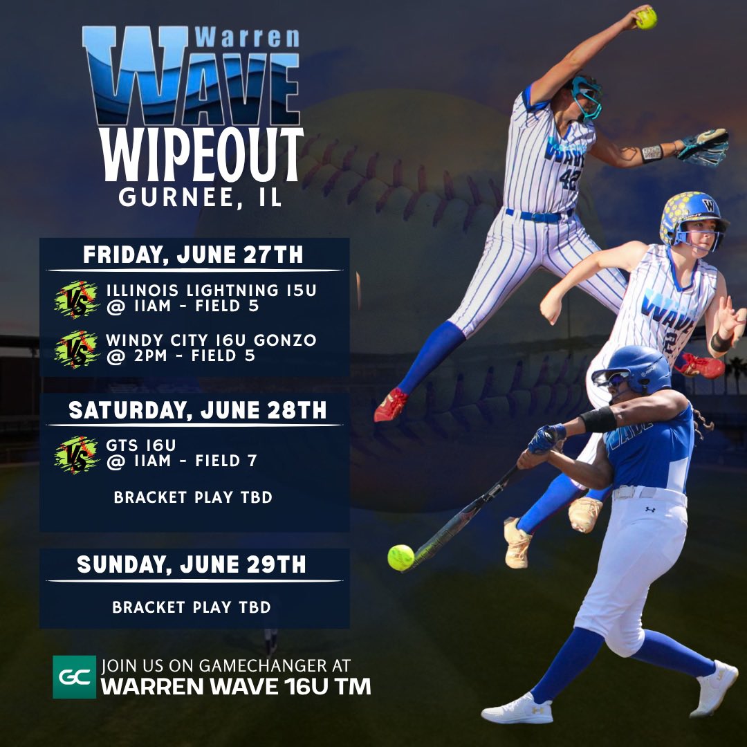 Warren Wave 16U TM (@warrenwave16utm) on Twitter photo Catch a “WAVE” with us at our home tournament this weekend. <a href="/WTGS_WarrenWave/">Warren Wave Softball</a> #RideTheWave
#wenotme Catch a “WAVE” with us at our home tournament this weekend. <a href="/WTGS_WarrenWave/">Warren Wave Softball</a> #RideTheWave
#wenotme