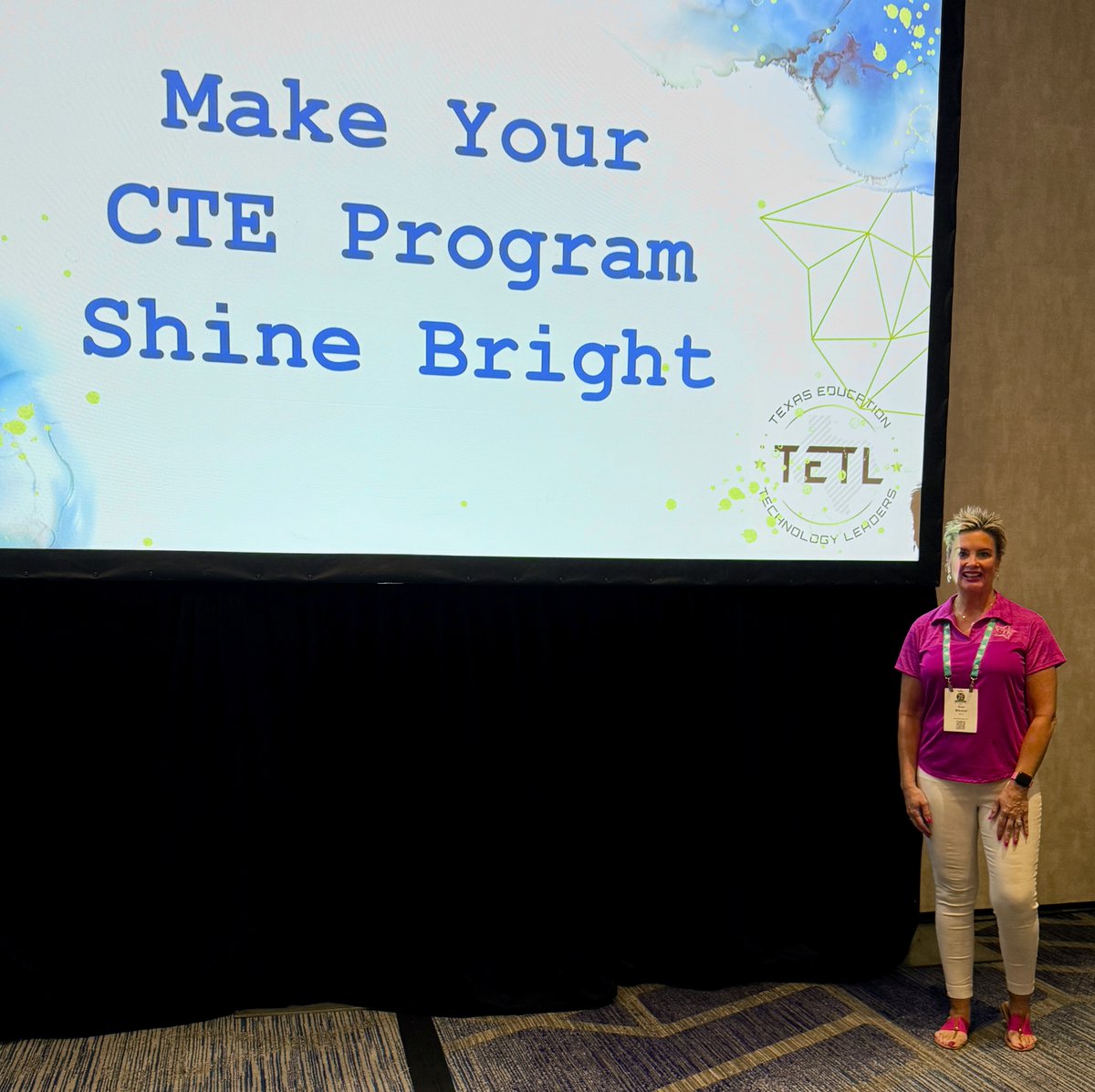 Adding some #CTE knowledge at #TETL2025!  CTE &amp; the Technology Department are very intertwined.  I'm happy to be here to share how we work hand-in-hand to enrich the education of our students.