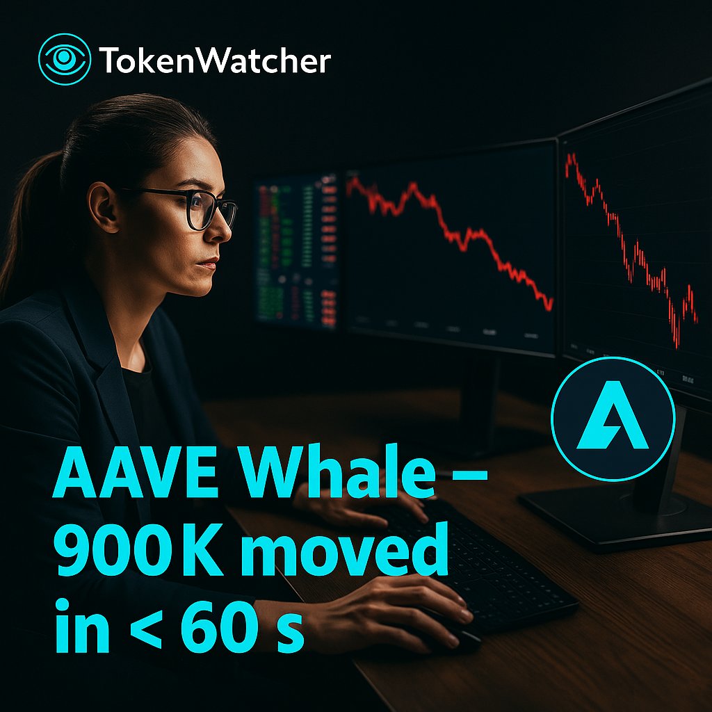 TokenWatcherApp's tweet photo. 🚨 Whale Alert Demo
Spotting a 500 K $AAVE treasury shuffle? Took us 52 s. ⏱️

Discord lights up 👉

#WhaleAlerts #DeFi #OnChain #TokenWatcher #Web3 #Crypto https://t.co/v6YzmRoTxW