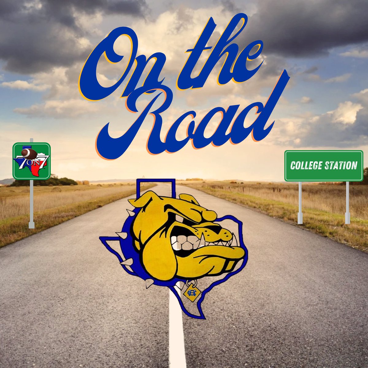 Prayers and safe travels to all of our players, coaches and parents who will be traveling with us to College Station! 
‘The Hill’ is coming….
#CodeBlue #WeGotDogs #F5in25 #State7on7
<a href="/WeGotDogs1/">Bulldog Athletics</a> | <a href="/ChapelHill_ISD/">Chapel Hill ISD</a> |<a href="/Texas7on7/">Texas 7on7 Organization</a> | <a href="/dctf/">Dave Campbell's — TexasFootball.com</a>