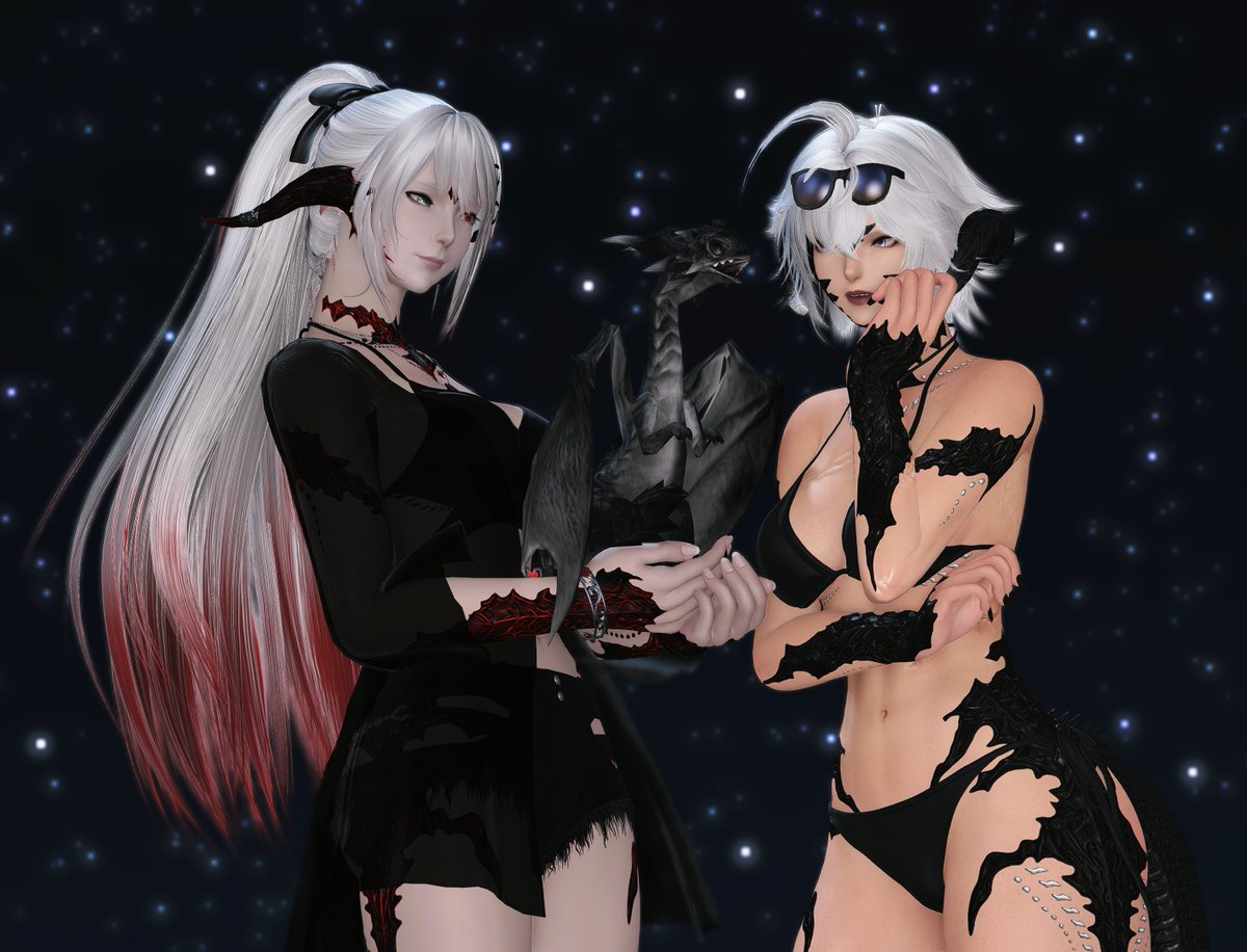 Migael was eager to appear on the pose~ 🐉
w/<a href="/ItsKira_XIV/">🤍Kira</a> 🩶🖤