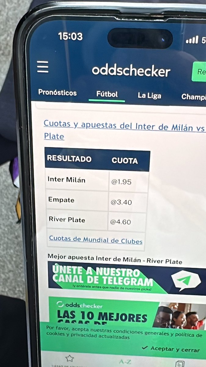 eduabella's tweet image. Así están las apuestas a favor del Inter.