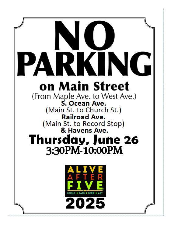Plazamacorg's tweet image. The first night of Alive After Five takes place on June 26th. Remember to move your car off Main Street, South Ocean and Railroad Ave as noted below by 3:30 p.m. @Patchogue #AliveAfterFive
