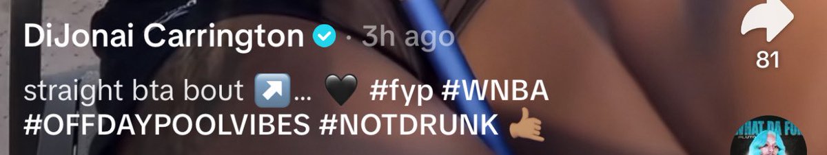 the1ndonlysam's tweet photo. @deldea_doe @sportsfan6718 It was DiJonai who started the hashtag😂Her caption is “#NOTDRUNK🤙🏾”, so then Lyss commented the same hashtag. They are hilarious! https://t.co/Ypf5GXeoir