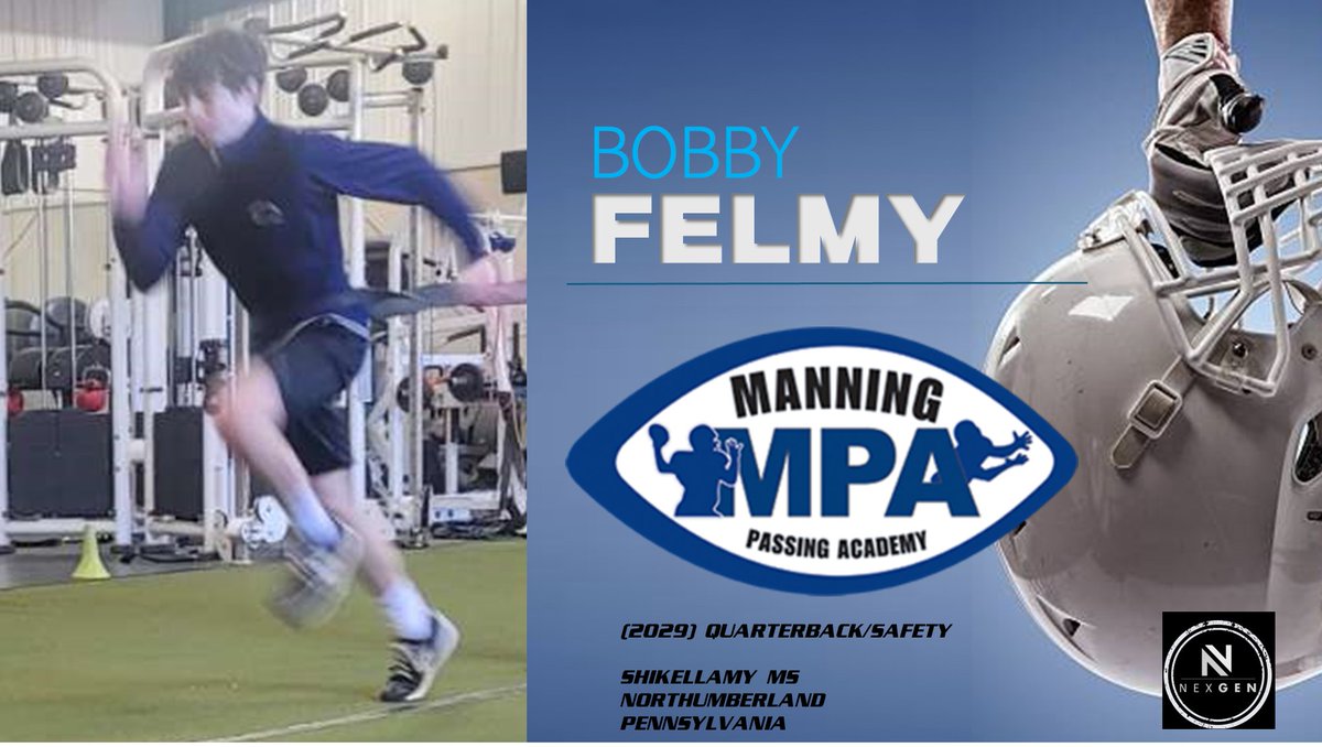 Keith Smilie (@nexgenscouting) on Twitter photo ❌Thursday - Sunday
📍Manning Passing Academy <a href="/mpa_info/">Manning Passing Academy</a>
➡️2029 QB Bobby Felmy <a href="/BobbyFelmy/">Bobby Felmy</a>
Shikellamy HS <a href="/Shiksports/">Shikellamy Athletics</a>
Sunbury (PA) ❌Thursday - Sunday
📍Manning Passing Academy <a href="/mpa_info/">Manning Passing Academy</a>
➡️2029 QB Bobby Felmy <a href="/BobbyFelmy/">Bobby Felmy</a>
Shikellamy HS <a href="/Shiksports/">Shikellamy Athletics</a>
Sunbury (PA)