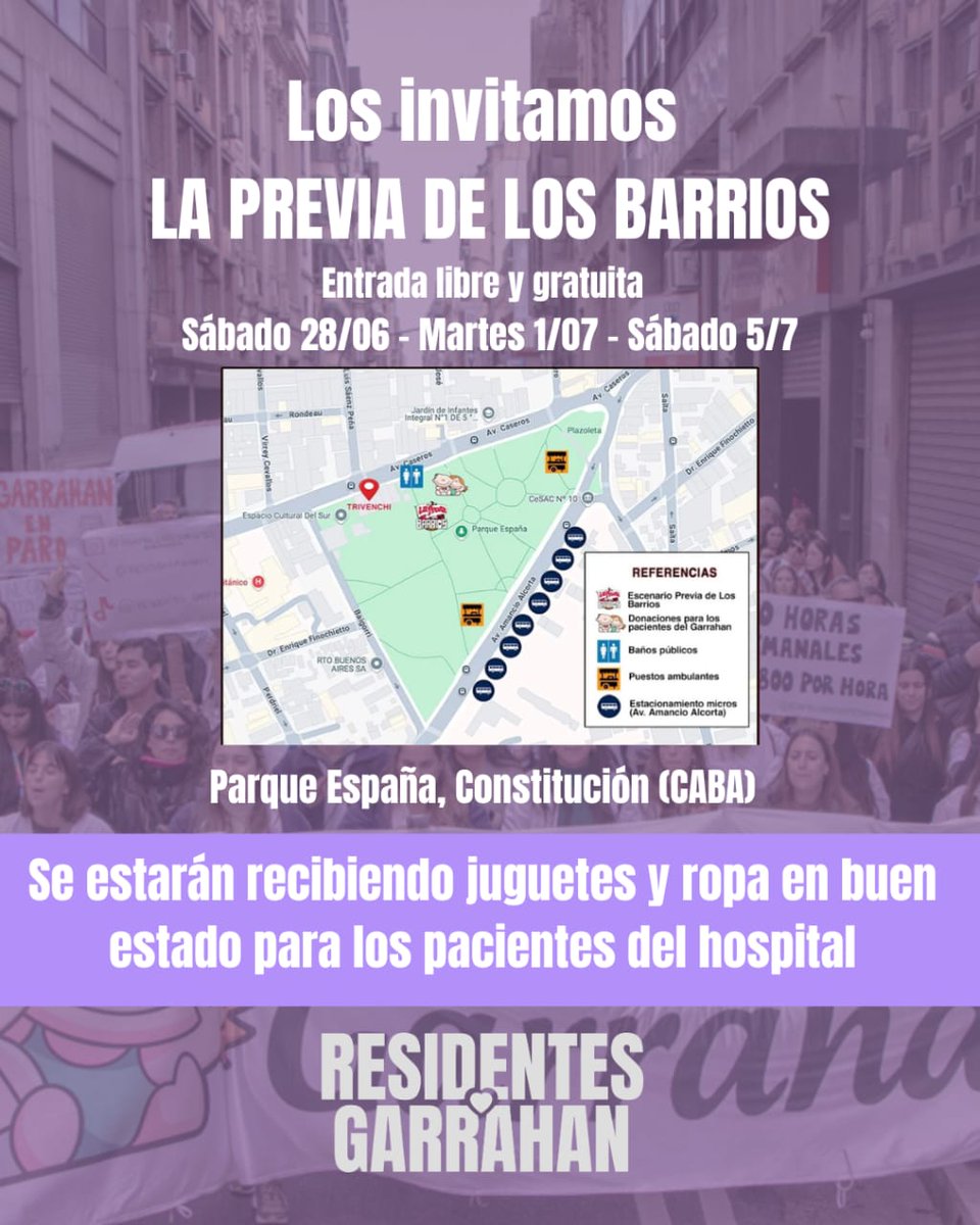 Los invitamos y agradeceremos su colaboracion con ropa o juguetes para los pacientes de nuestro querido Hospital 🏥🎁

#FuerzaGarrahan 💜