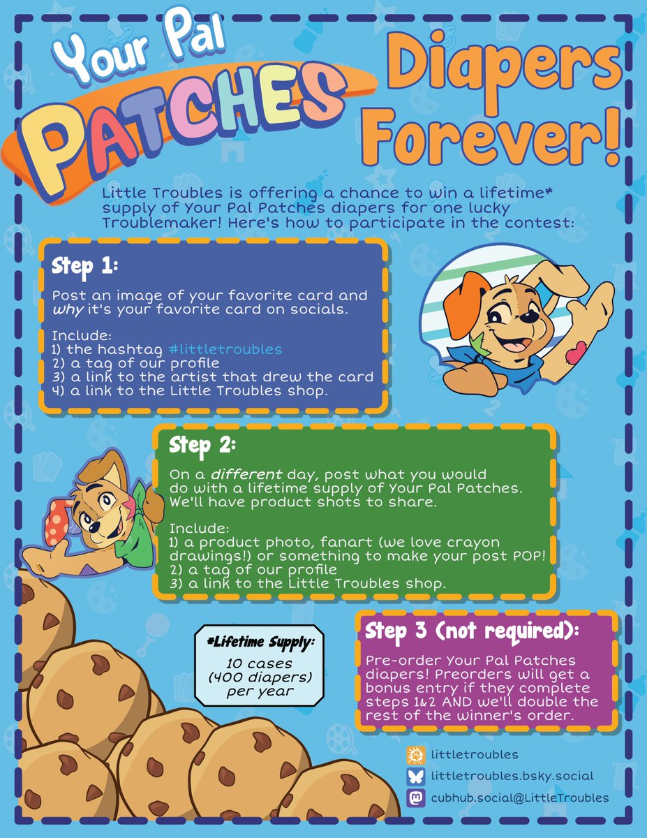 ✨ Want a lifetime supply of diapers?

That’s 10 cases of Your Pal Patches every year! We’re giving you the chance to strike it big (the only thing that’s staying big around here... 👀)

Wanna win? Full rules in the thread… and read ’em good! 👇👶
 #LittleTroubles