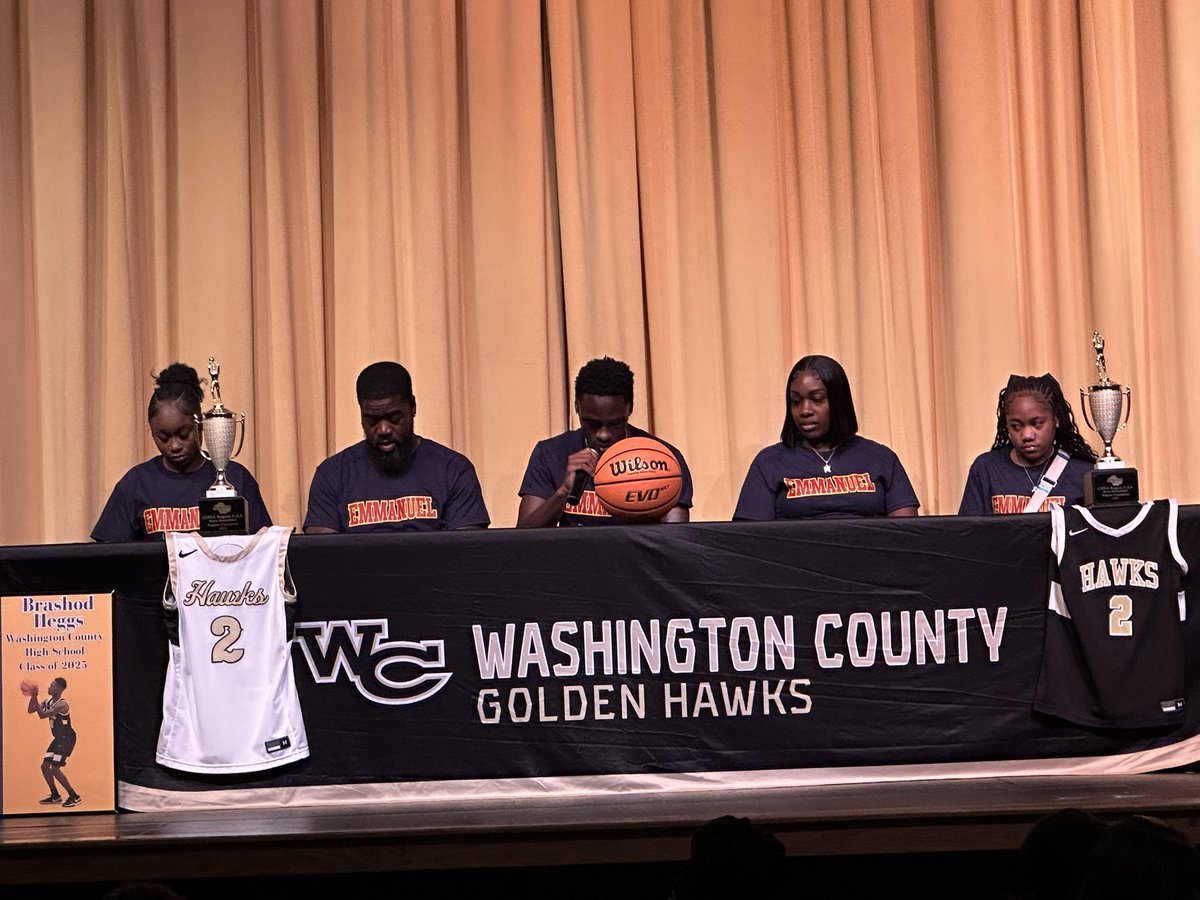Congratulations again to Sr. Brashod Heggs on his commitment and signing to Emmanuel University! 

All Region 1st Team 
Greg Minor Team MVP 
Best Offensive Player 

Go Hawks ! Go Lions !