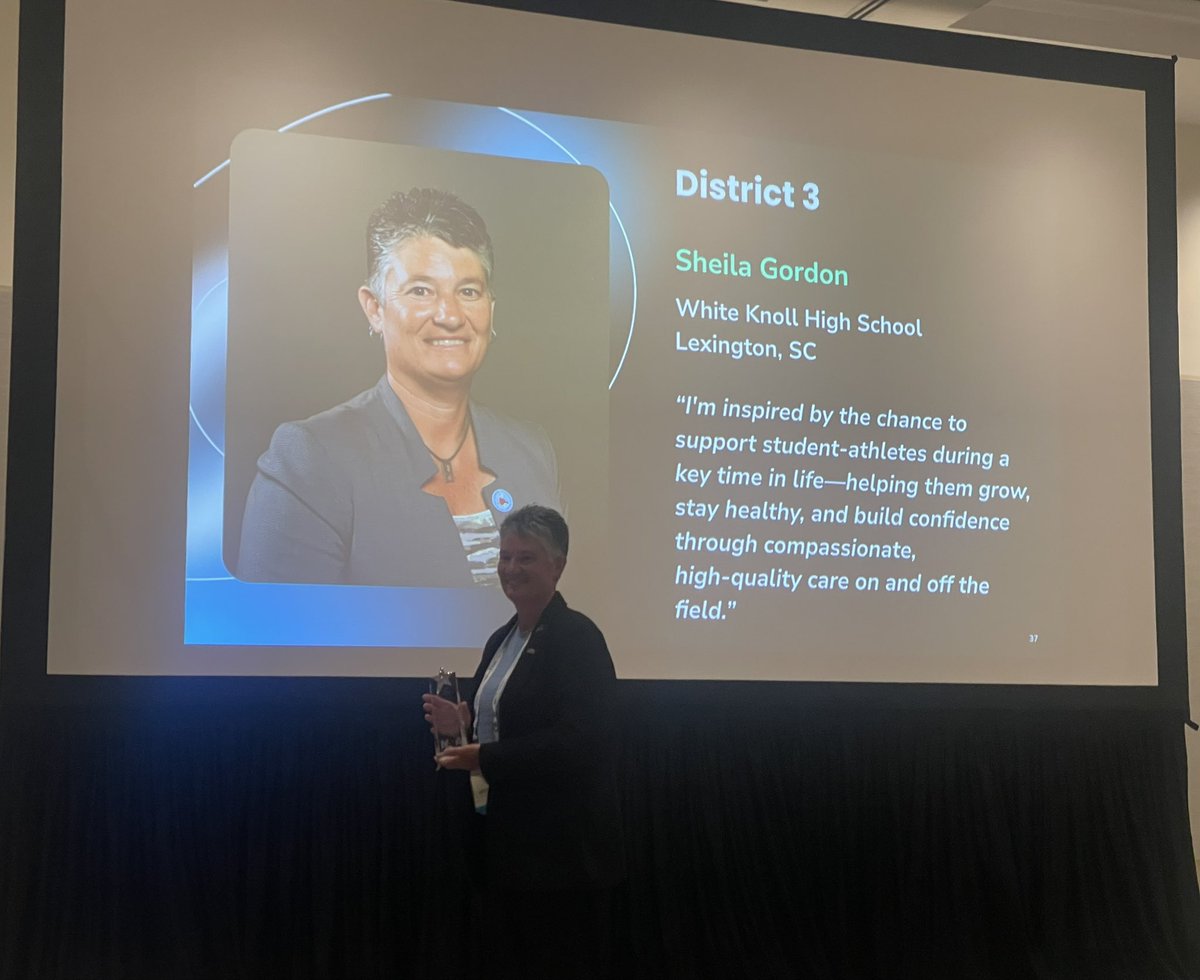 nick_pearson1's tweet photo. 🎉 Congratulations to Sheila Gordon, WKHS Head Athletic Trainer and Assistant AD, for being named the NATA District 3 Athletic Trainer of the Year! 🏆 Your dedication and hard work truly make a difference for our athletes! #onepack @wk_timberwolves @LexingtonOne https://t.co/NAAuwZBpRy
